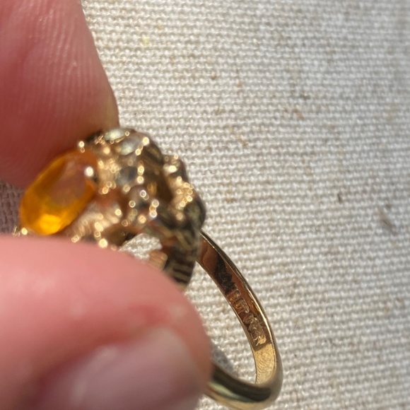 ESTATE sale find ring with stunning yellowish orange stone